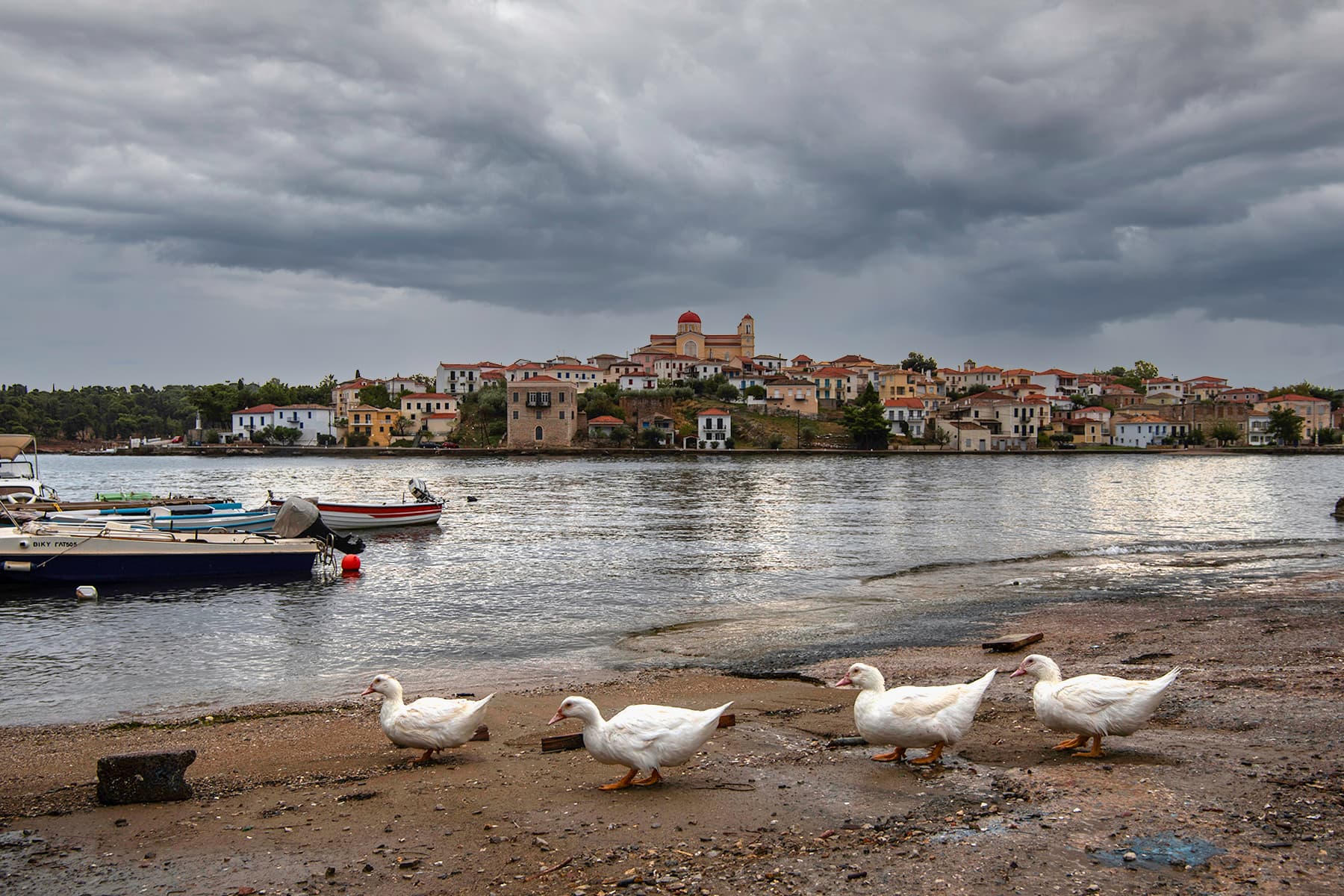 The boatyard in the rain